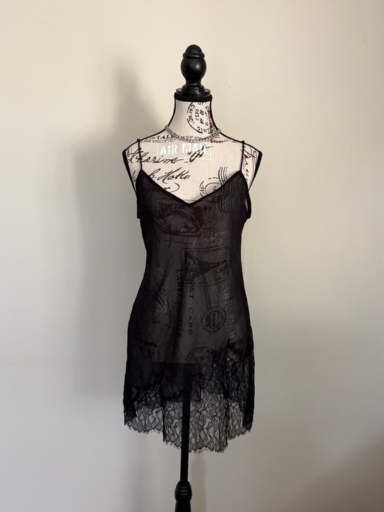 La SENZA Other - Y2K La Senza Black Sheer Mini Slip Dress Fairy Grunge Whimsigoth